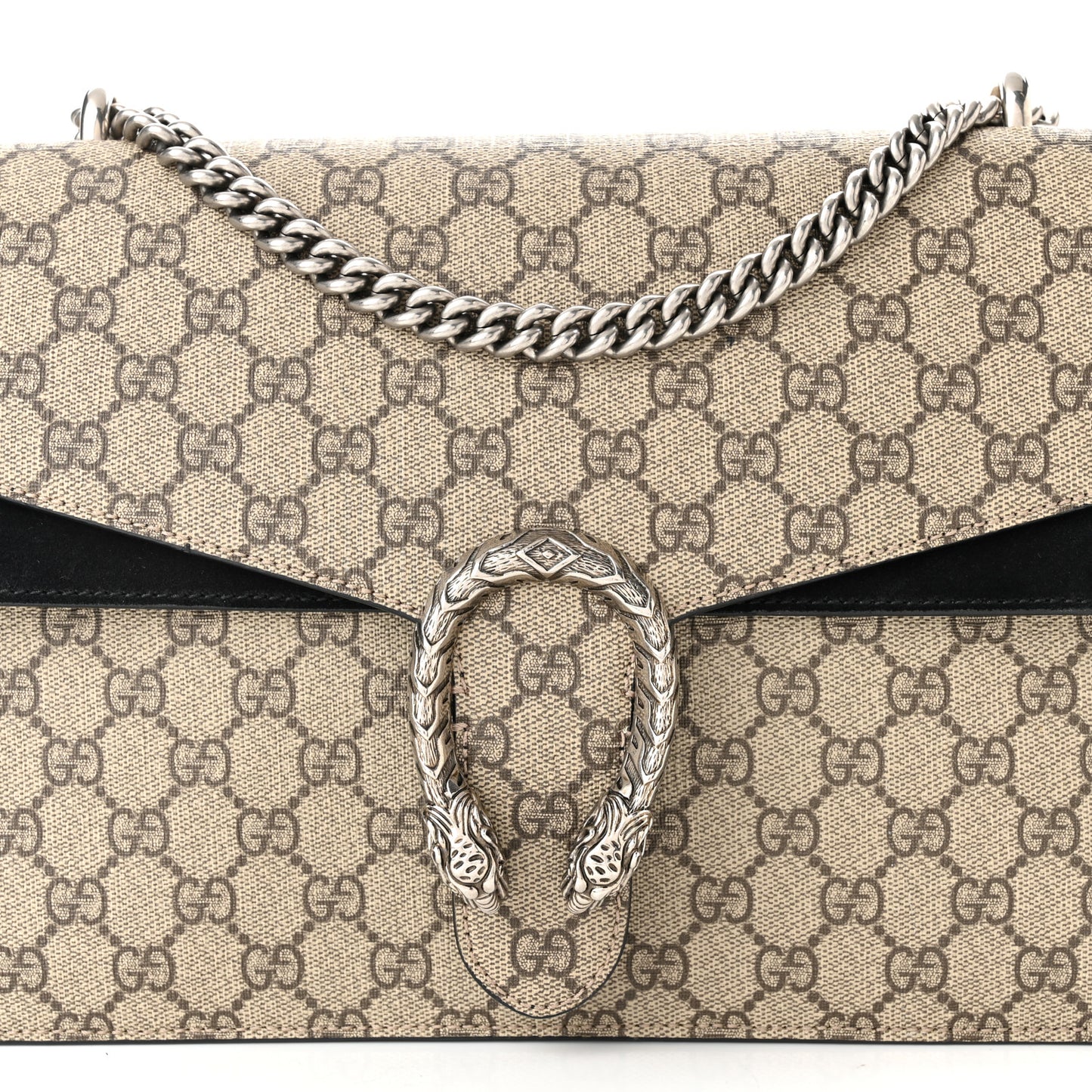GG Supreme Monogram Medium Dionysus Shoulder Bag Black