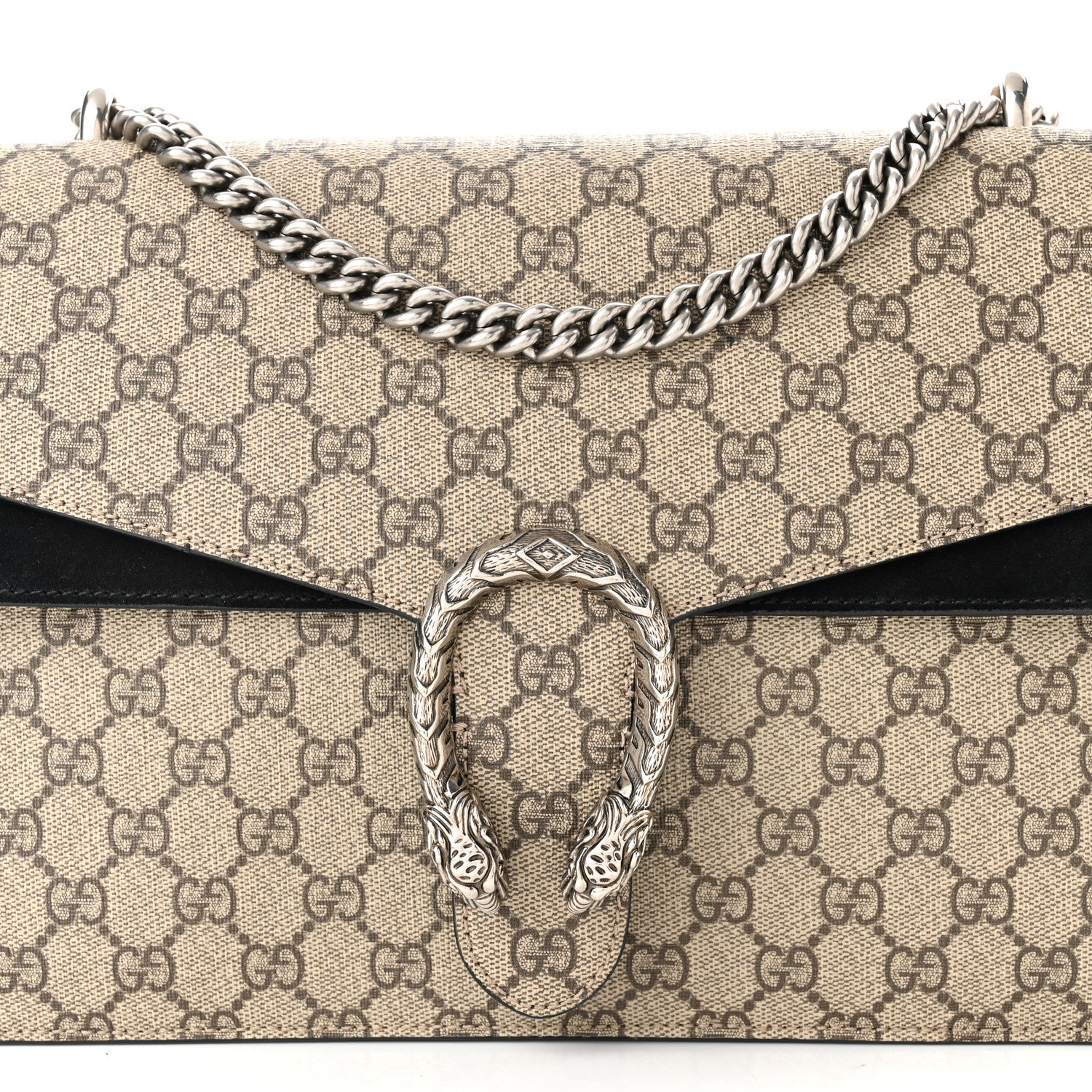 Gucci GG Supreme Monogram Medium Dionysus Shoulder Bag Black 8 of 12