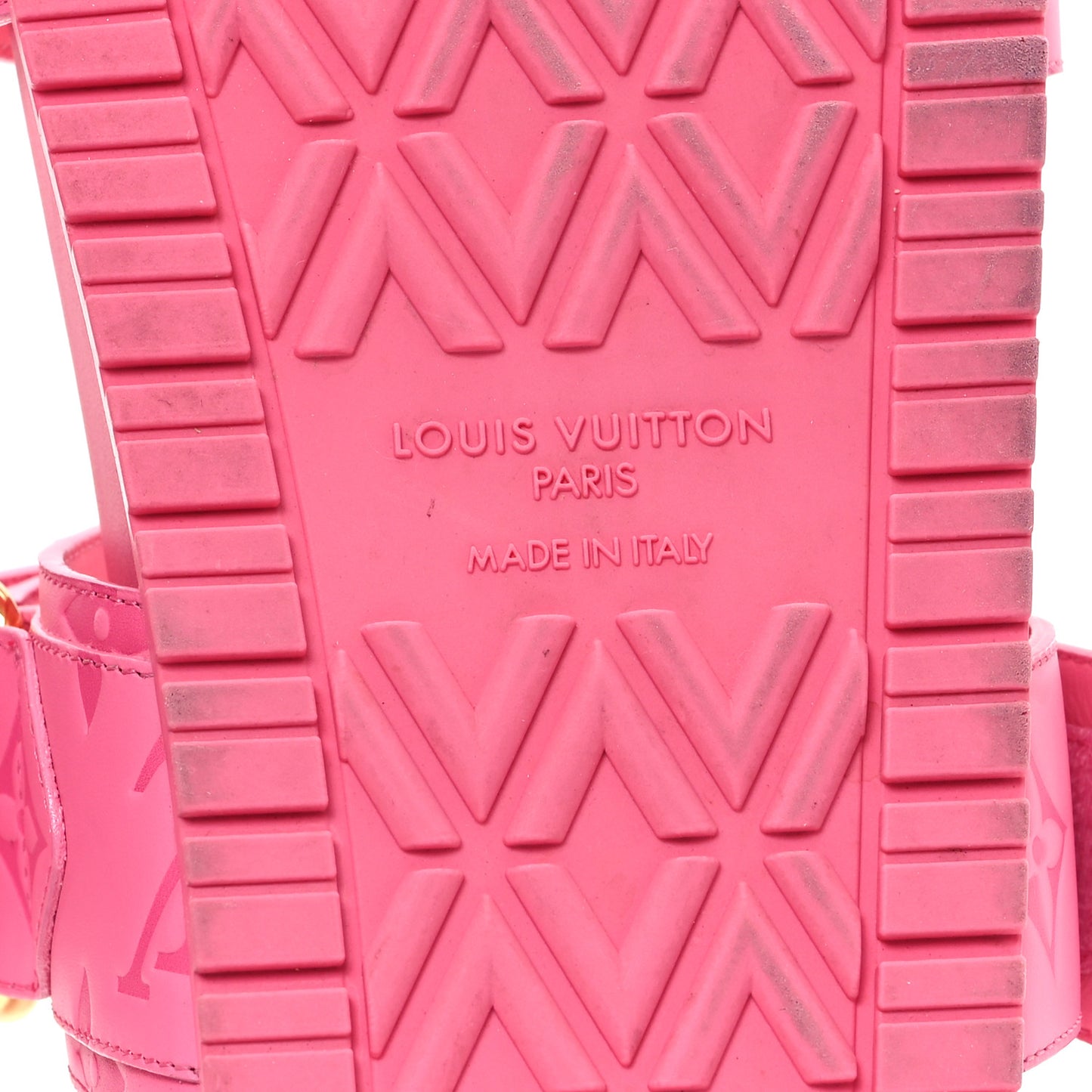 Calfskin Monogram Embossed Bom Dia Flat Mule Sandals 39 Pink