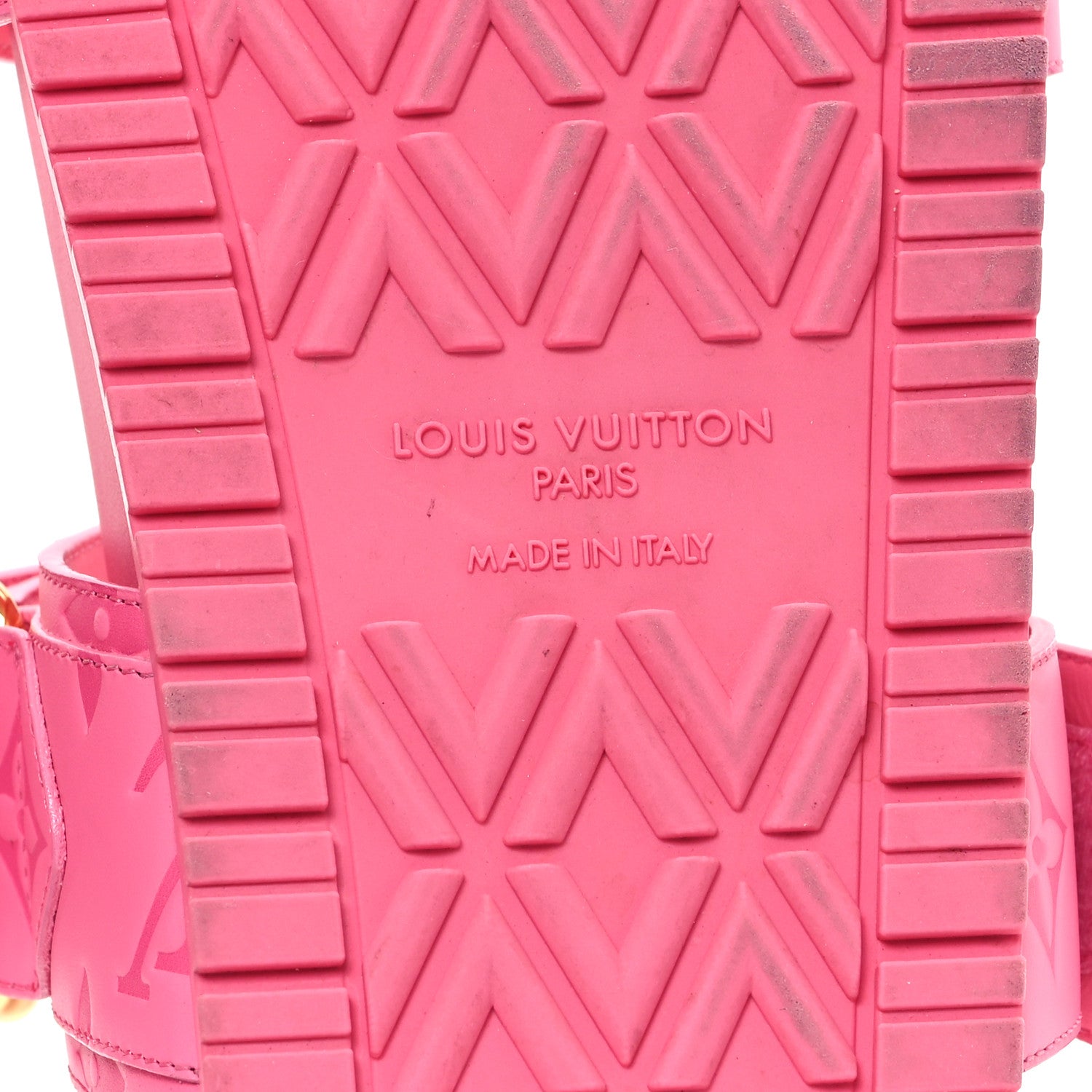 Louis Vuitton Calfskin Monogram Embossed Bom Dia Flat Mule Sandals 39 Pink 7 of 10