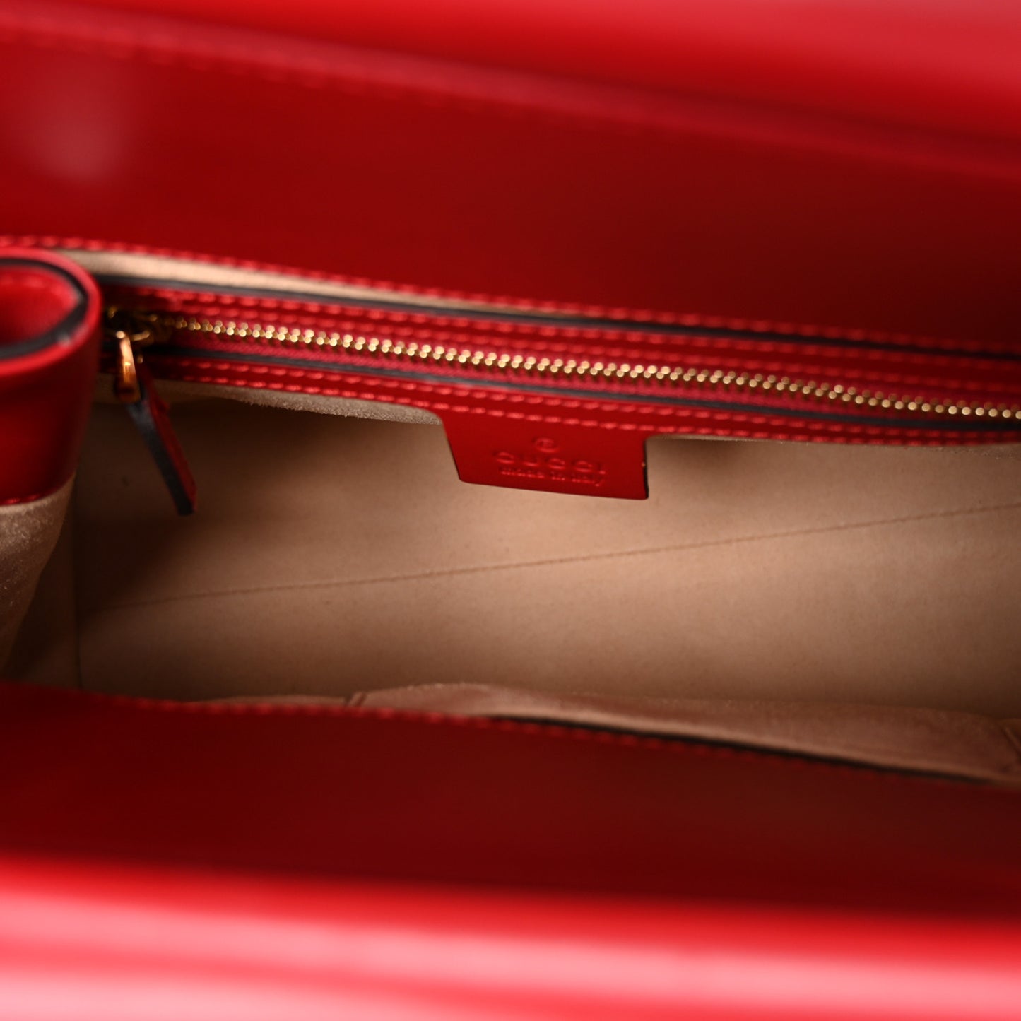 Nappa Bamboo Small Nymphaea Top Handle Bag Hibiscus Red