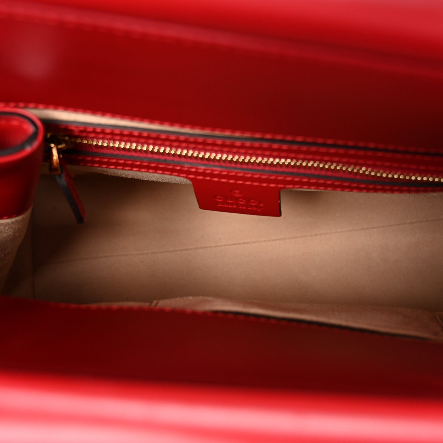 Gucci Nappa Bamboo Small Nymphaea Top Handle Bag Hibiscus Red 5 of 11