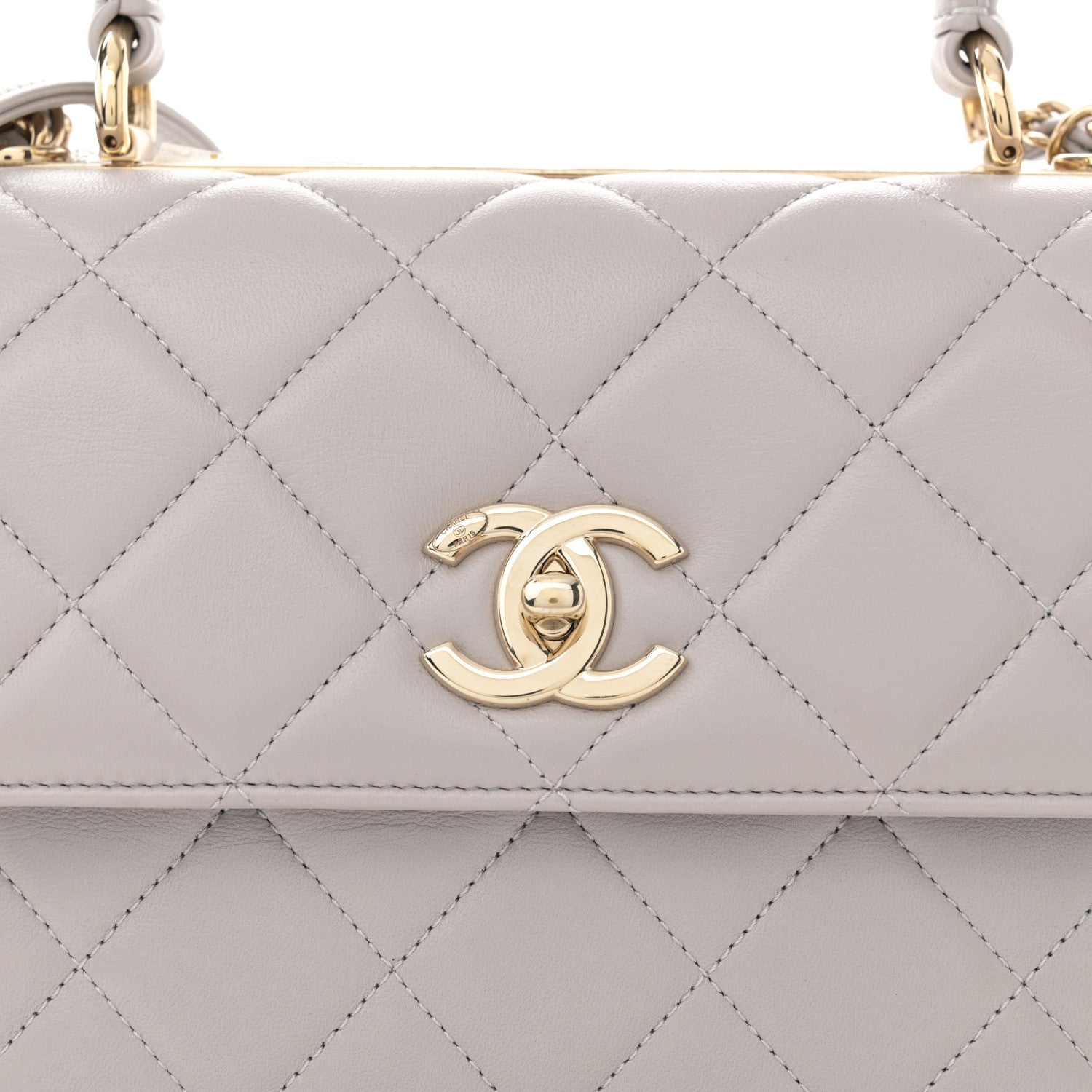 Chanel Lambskin Quilted Small Trendy CC Flap Dual Handle Bag Light Grey 9 of 12