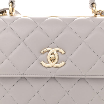 Chanel Lambskin Quilted Small Trendy CC Flap Dual Handle Bag Light Grey 9 of 12