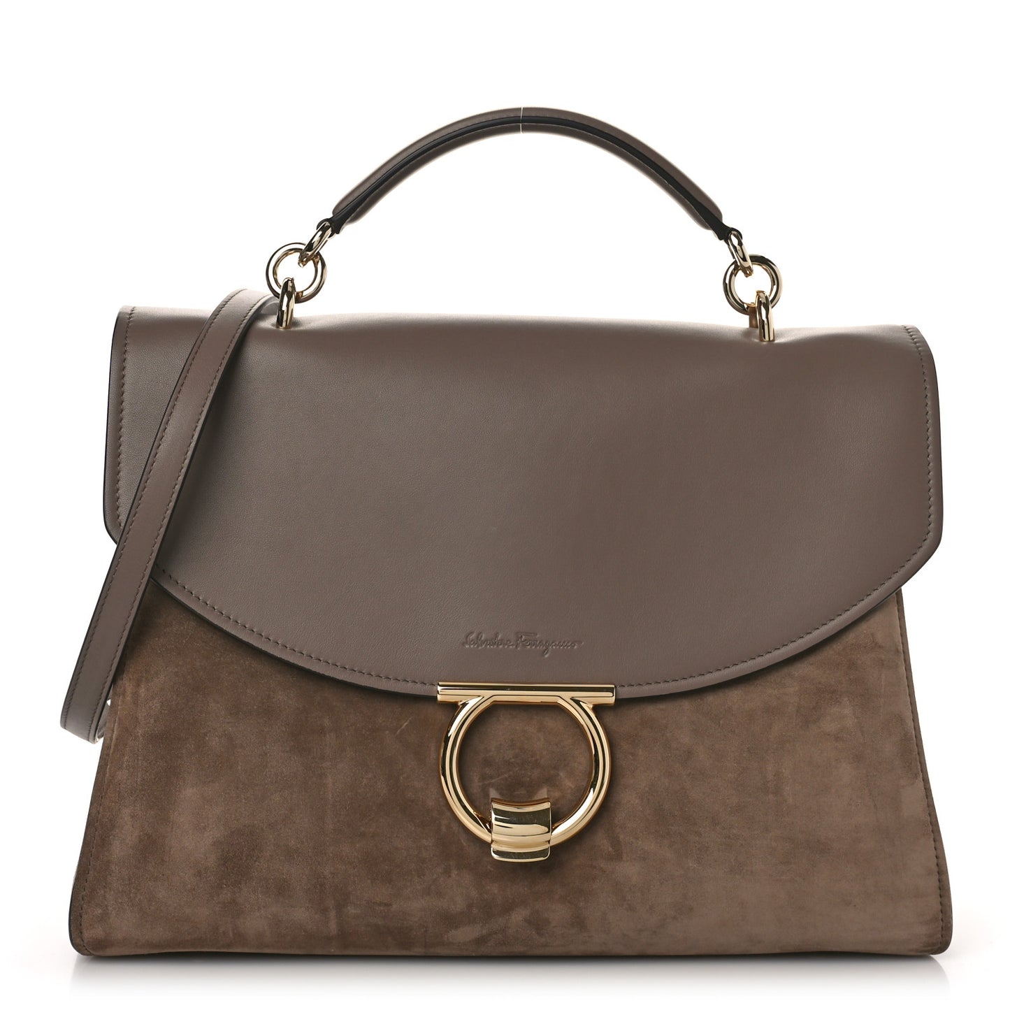 Calfskin Suede Margot Top Handle Satchel Caraway Seed