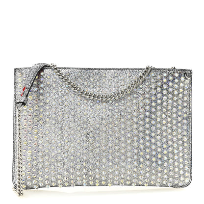 Christian Louboutin Nappa Mica Studded Loubiclutch Silver 1 of 10