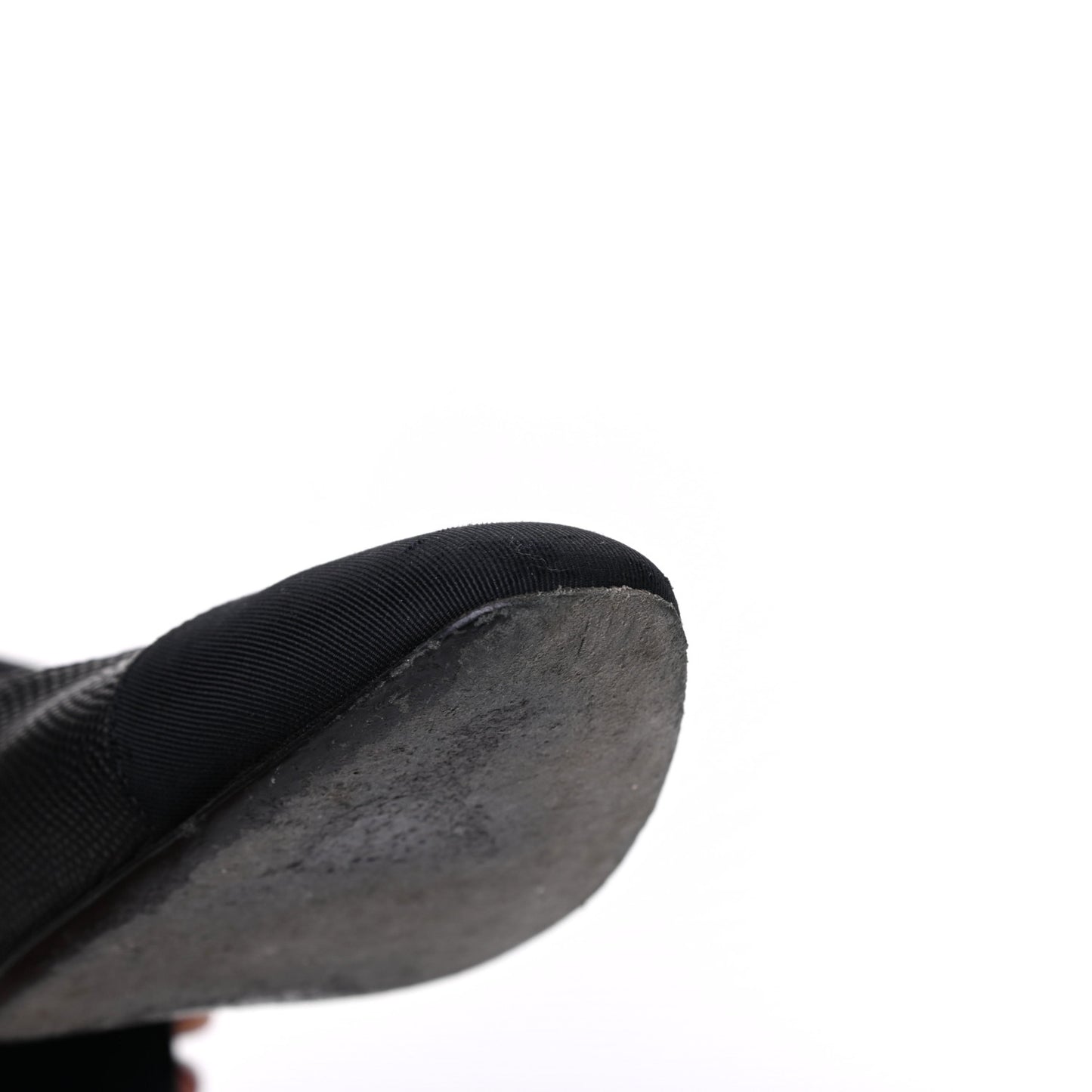 Lizard Grosgrain Cap Toe CC Slingback Sandals 37.5 Black