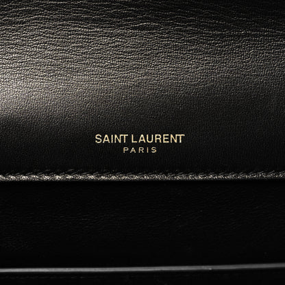 Saint Laurent Patent Matelasse Monogram Large Vicky Chain Bag Black 6 of 11