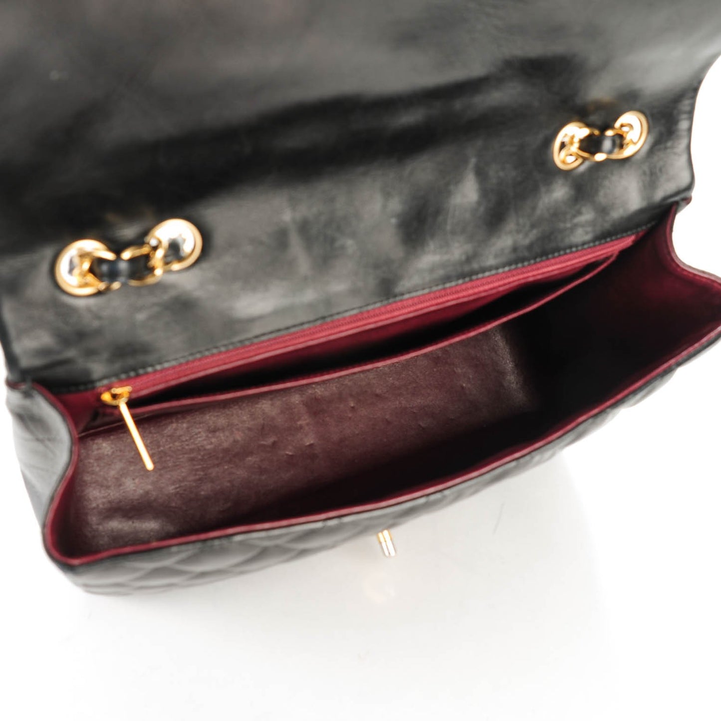 Lambskin Quilted Jumbo Single Flap Black