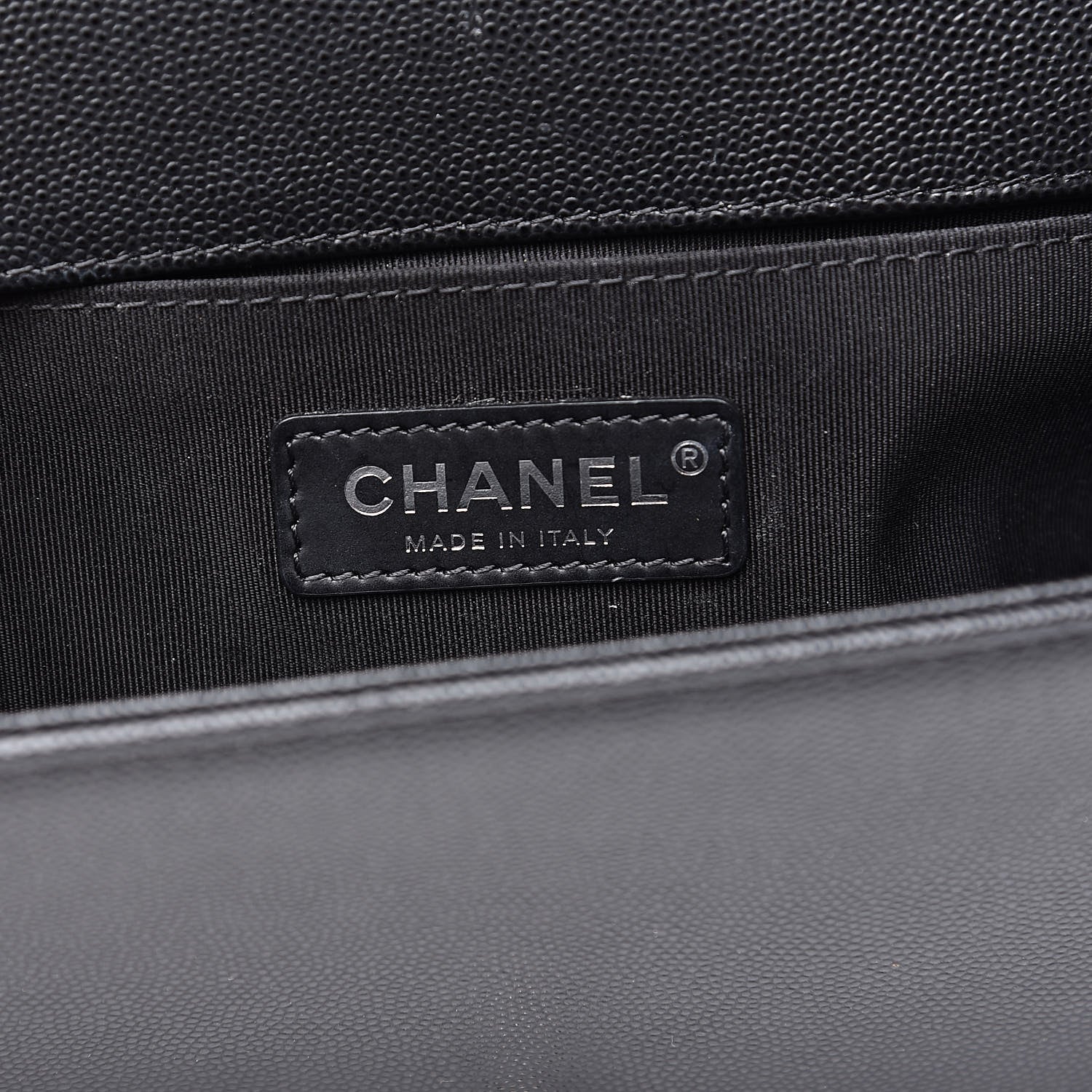 Chanel Caviar Chevron Quilted Medium Boy Flap Black 6 of 12