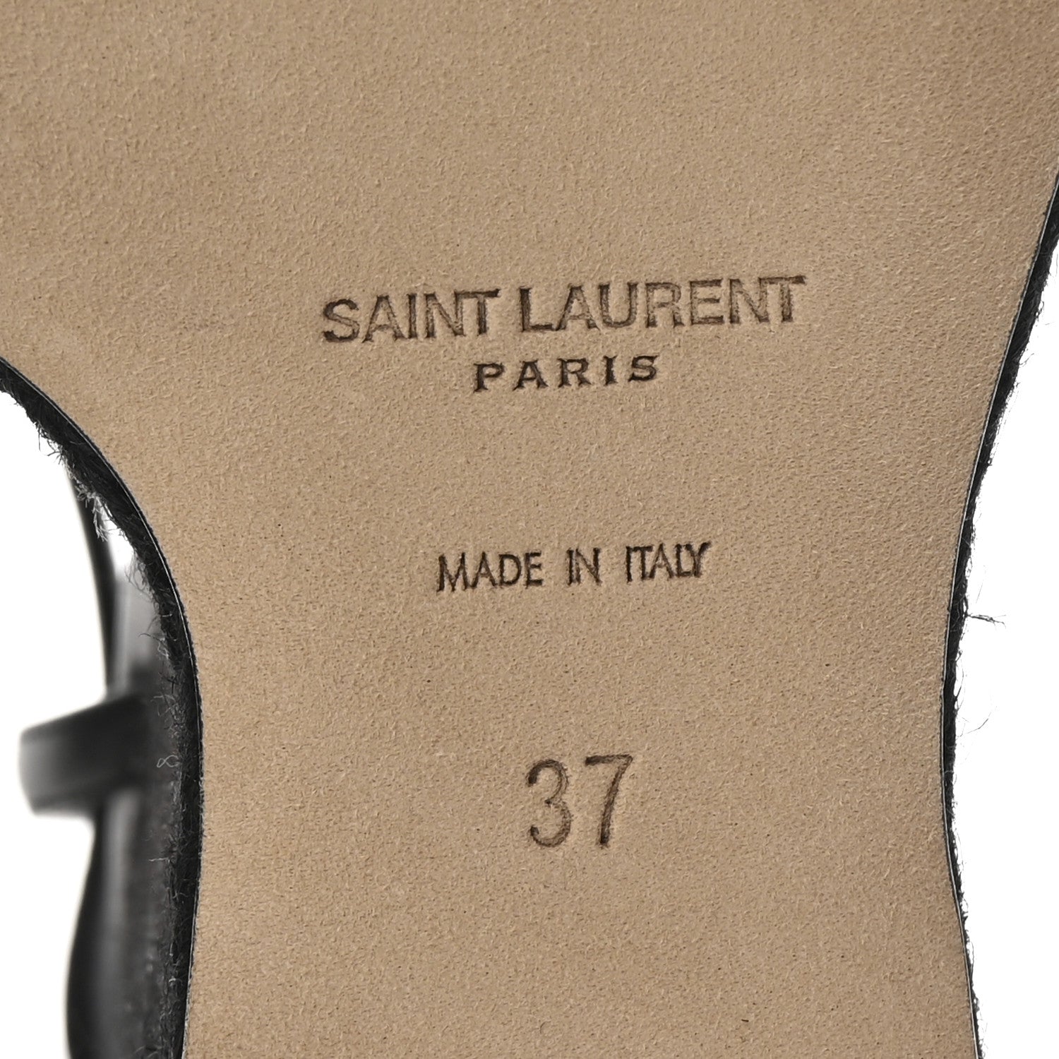 Saint Laurent Calfskin Cassandra Espadrille 105 Wedges 37 Black 7 of 9