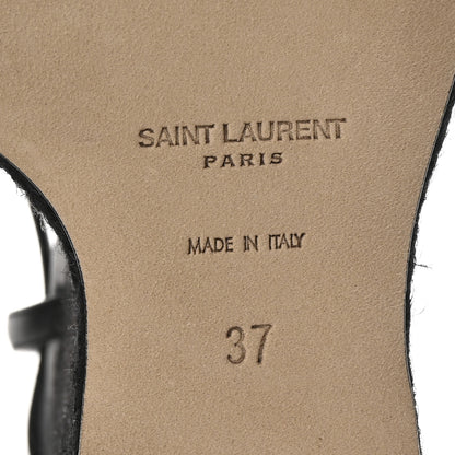 Saint Laurent Calfskin Cassandra Espadrille 105 Wedges 37 Black 7 of 9