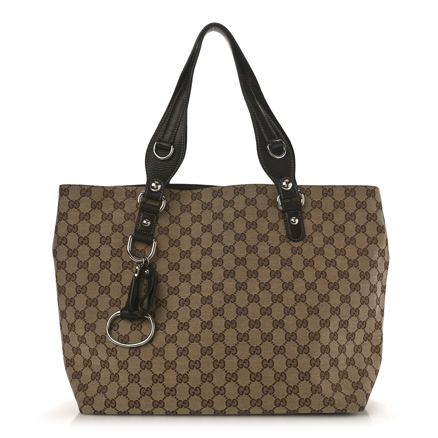 Gucci Monogram Medium Icon Bit Tote Dark Brown 1 of 9
