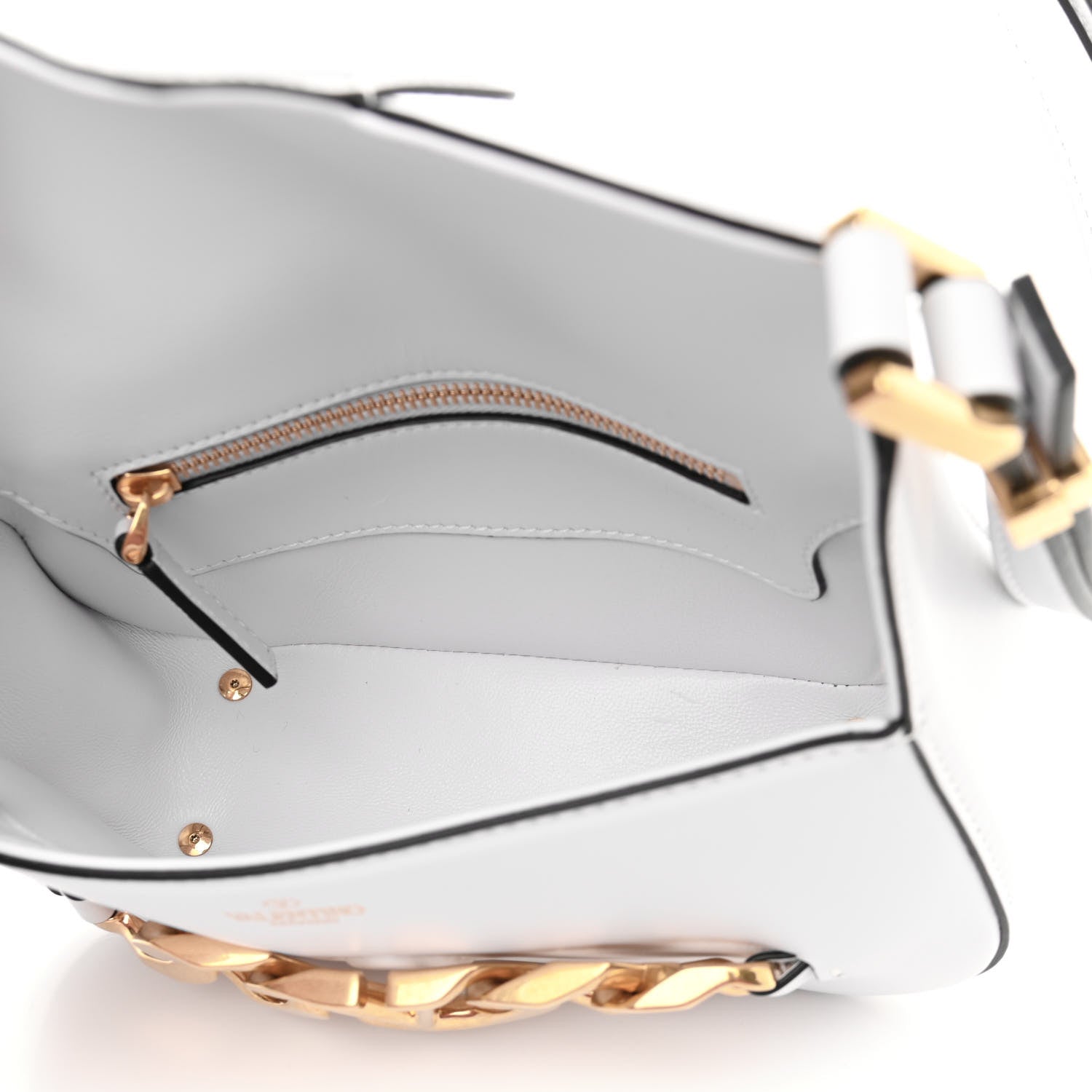 Valentino Garavani Calfskin Small Vlogo Chain Shoulder Bag Optic White 4 of 8
