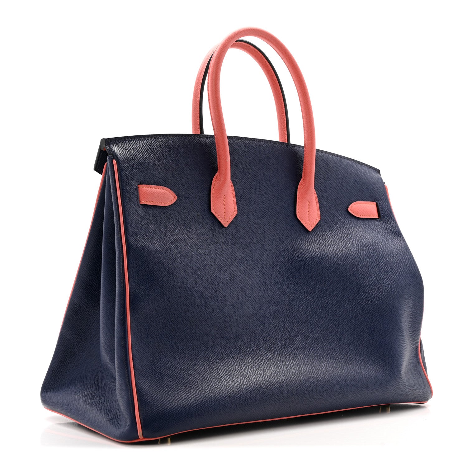 Hermes Epsom Horseshoe Birkin 35 Bleu Saphir Flamingo 3 of 17