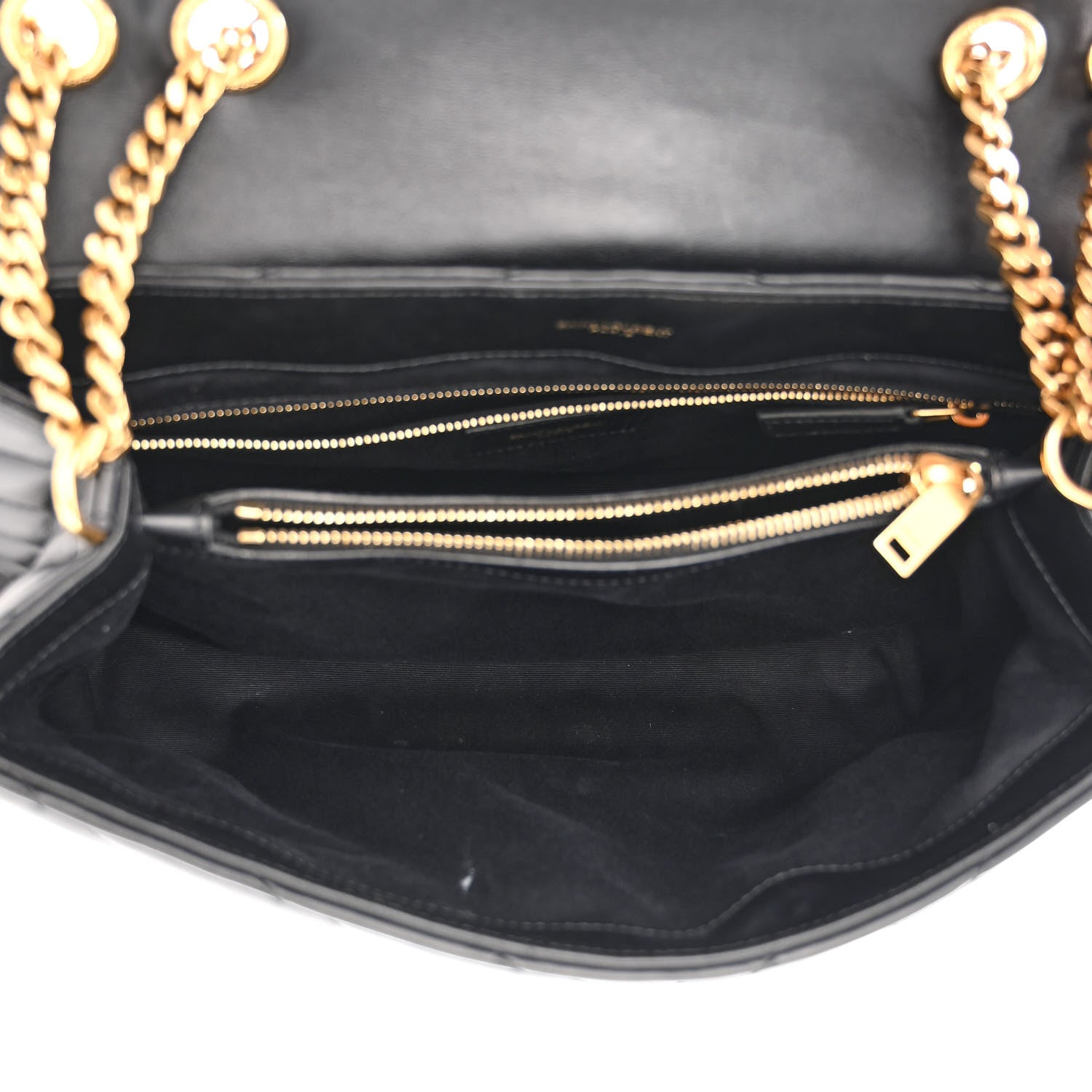 Saint Laurent Calfskin Y Quilted Monogram Medium Loulou Chain Satchel Black 5 of 15