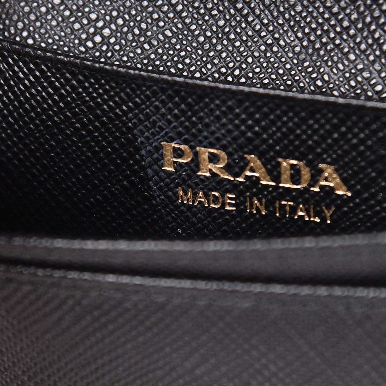 Prada Saffiano Metal Bar Business Card Holder Black 9 of 9