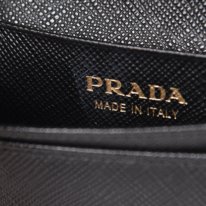 Prada Saffiano Metal Bar Business Card Holder Black 9 of 9