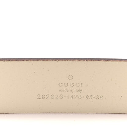 Gucci Margaux Calfskin Studded Interlocking G 30mm Belt 95 38 Mystic White 3 of 5