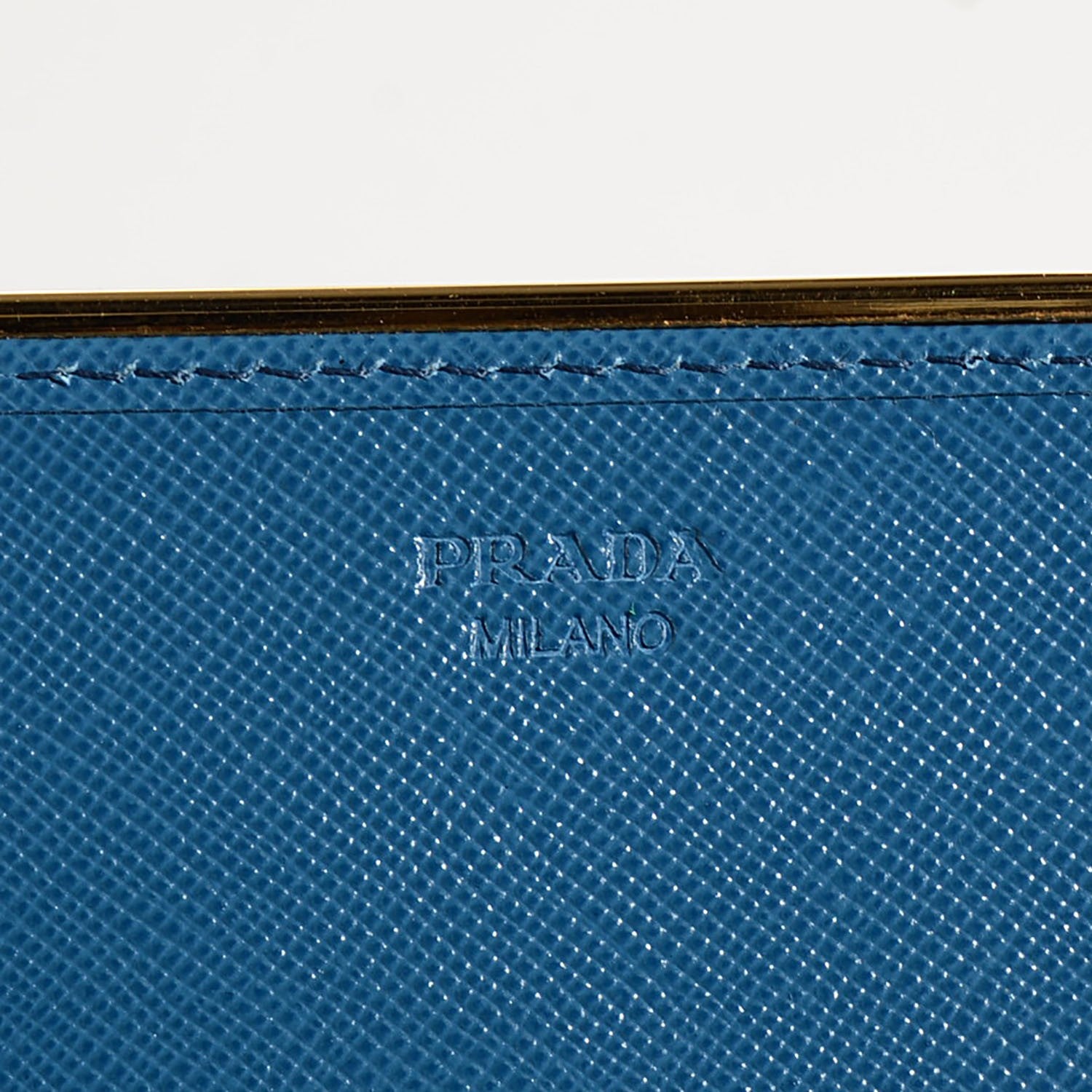 Prada Saffiano Metal Clutch Cobalto 8 of 9