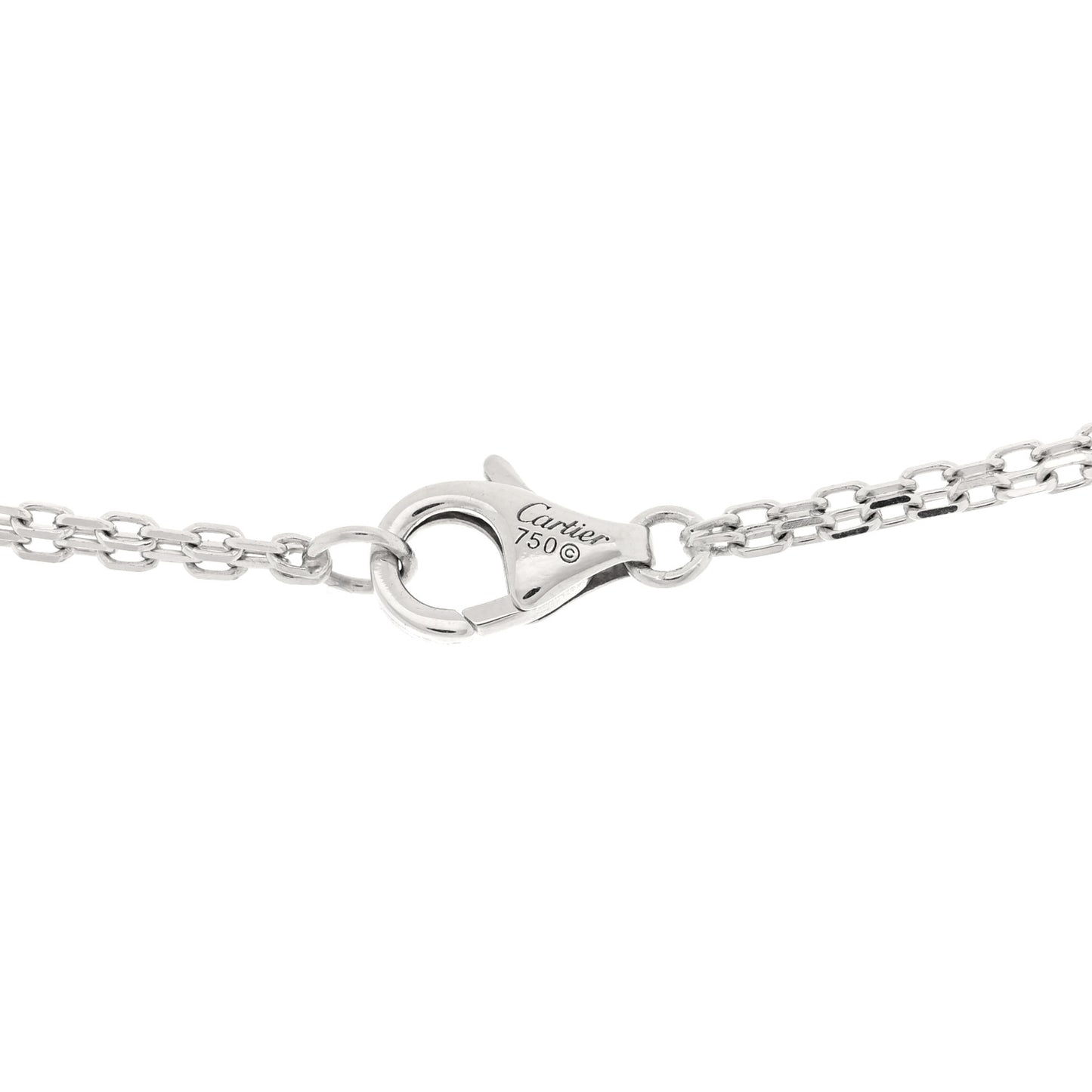 18K White Gold 2 Diamond LOVE Necklace