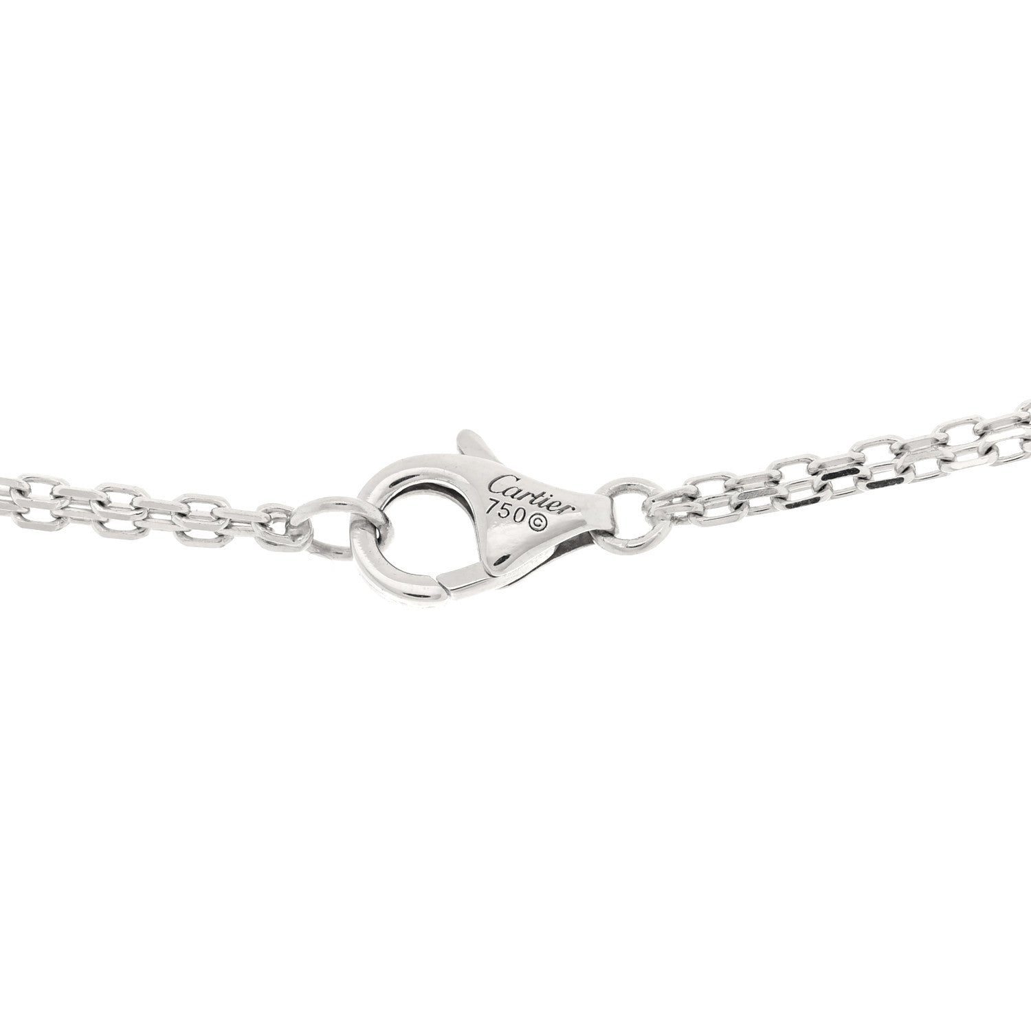 Cartier 18K White Gold 2 Diamond LOVE Necklace 4 of 4