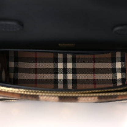 Burberry Cashmere Hackberry Check Note Medium Crossbody Bag Brown 4 of 7