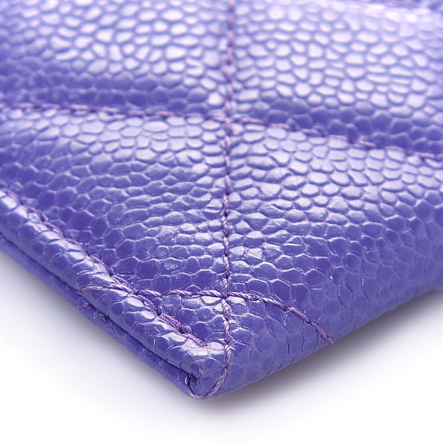 Caviar Quilted Incognito Card Holder Purple