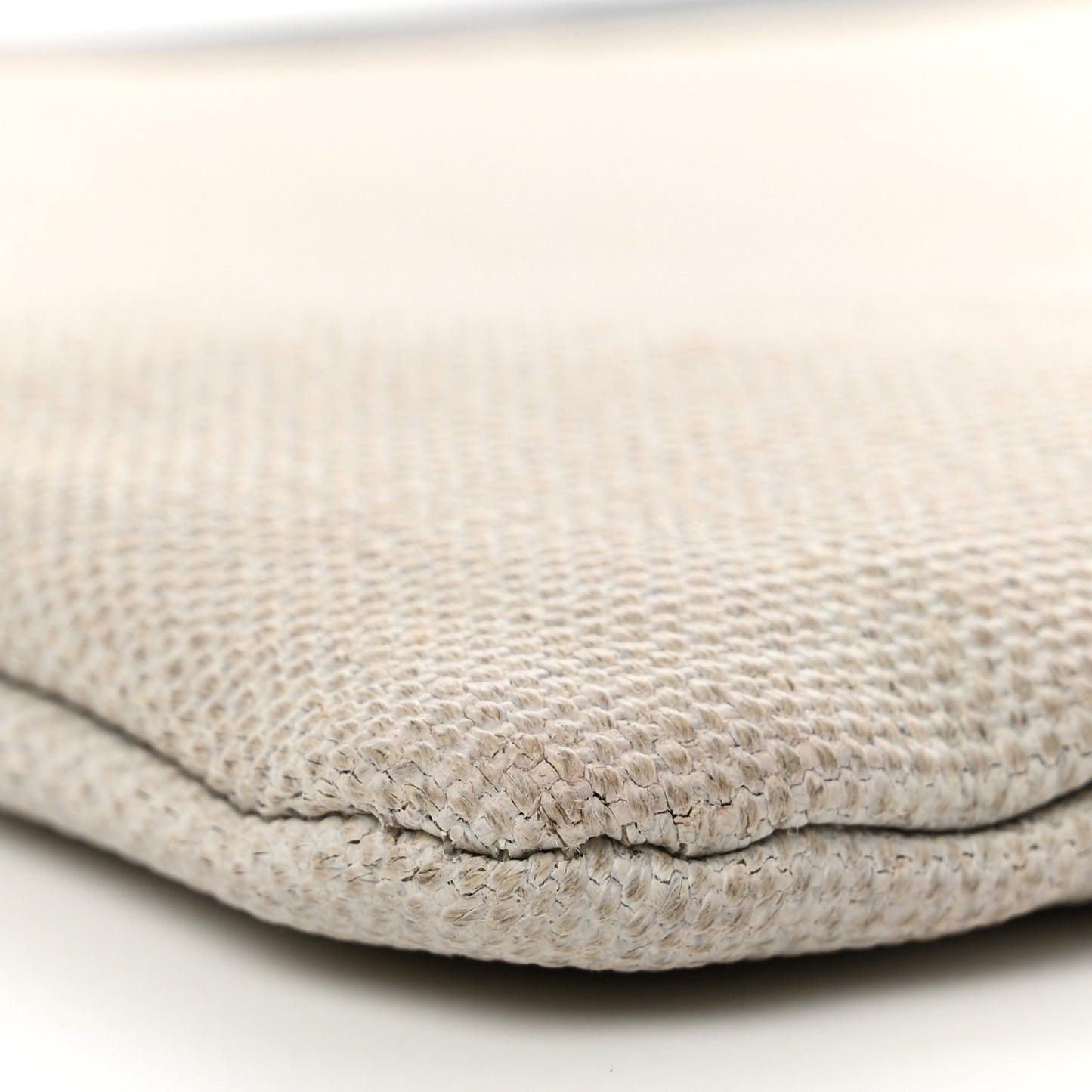 Linen Canvas Rive Gauche Zipped Pouch Optic White