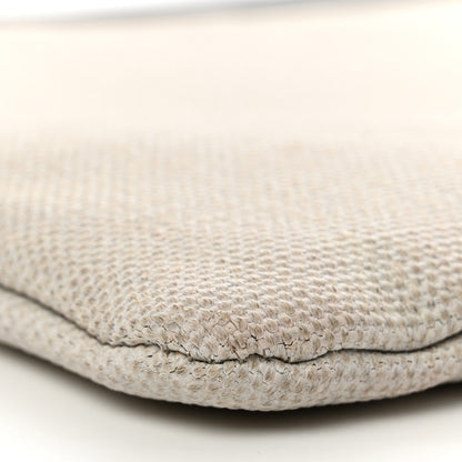 Saint Laurent Linen Canvas Rive Gauche Zipped Pouch Optic White 9 of 9