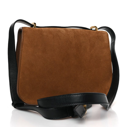 Saint Laurent Suede Monogram Small Spontini Saddle Bag Brown 3 of 8