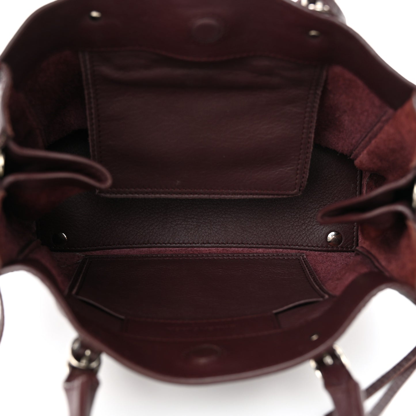 Calfskin Papier Mini A4 Zip Around Tote Rouge Aubergine