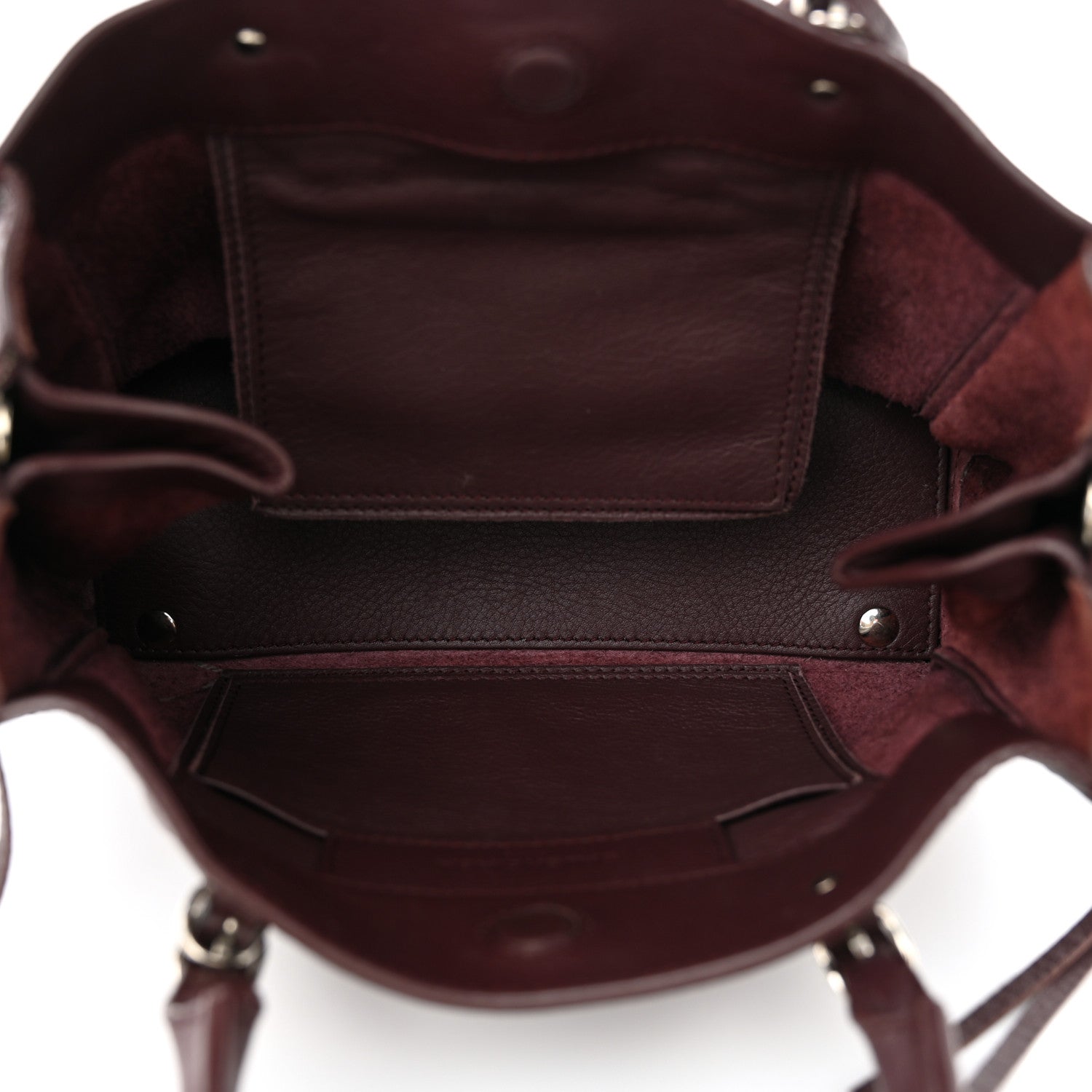 Balenciaga Calfskin Papier Mini A4 Zip Around Tote Rouge Aubergine 5 of 12