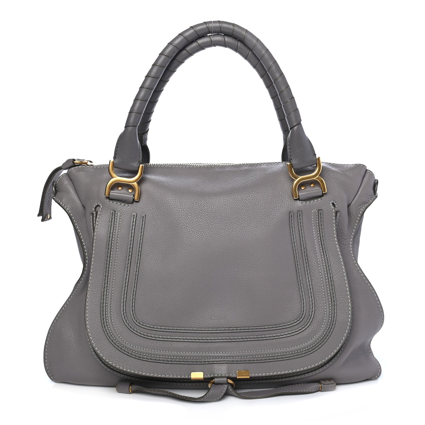 Calfskin Large Marcie Satchel Cashmere Grey