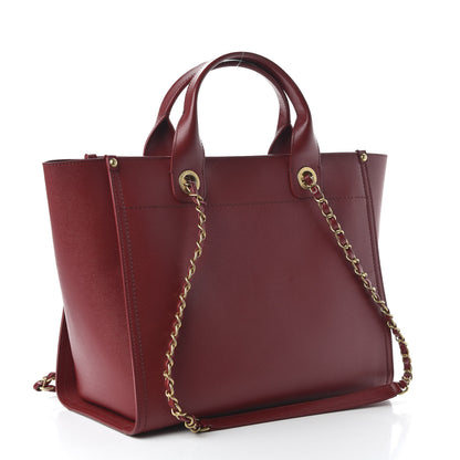Chanel Caviar Small Studded Deauville Tote Red 3 of 10