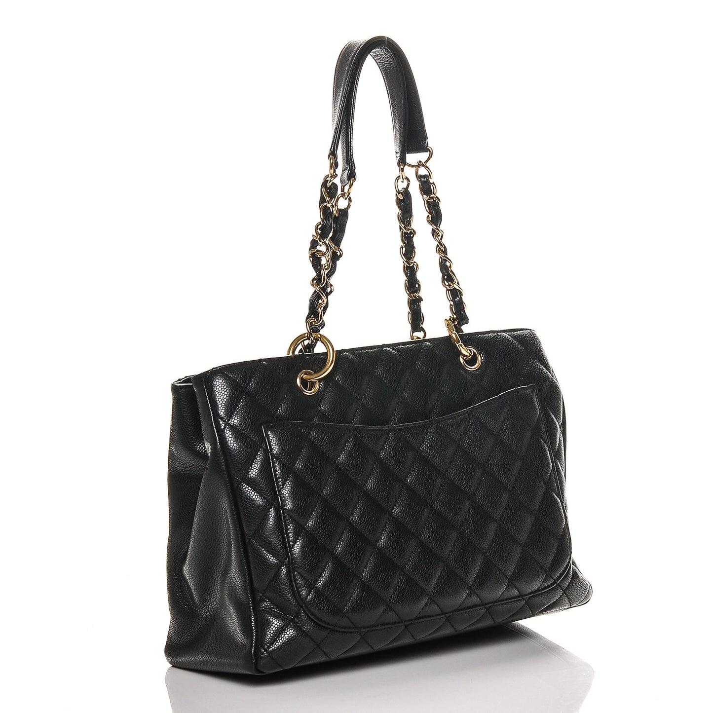 Caviar Quilted Grand Shopping Tote GST Black