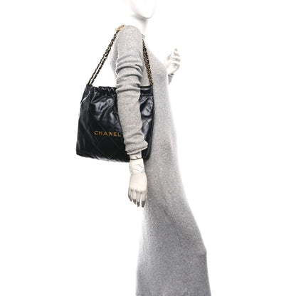 Chanel Shiny Calfskin Quilted Small Chanel 22 Black 2 of 11