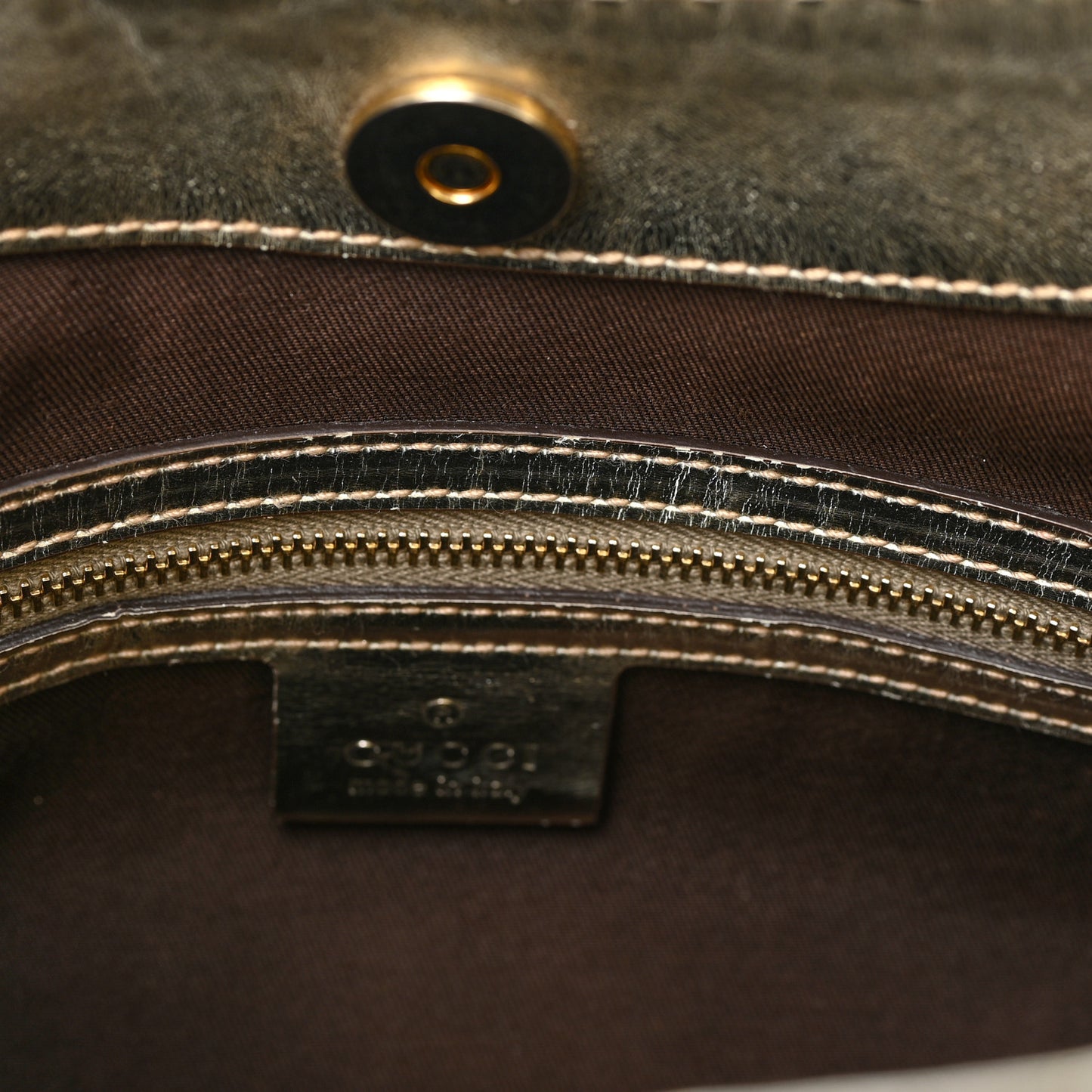 Metallic Guccissima Queen Bow Hobo Platinum
