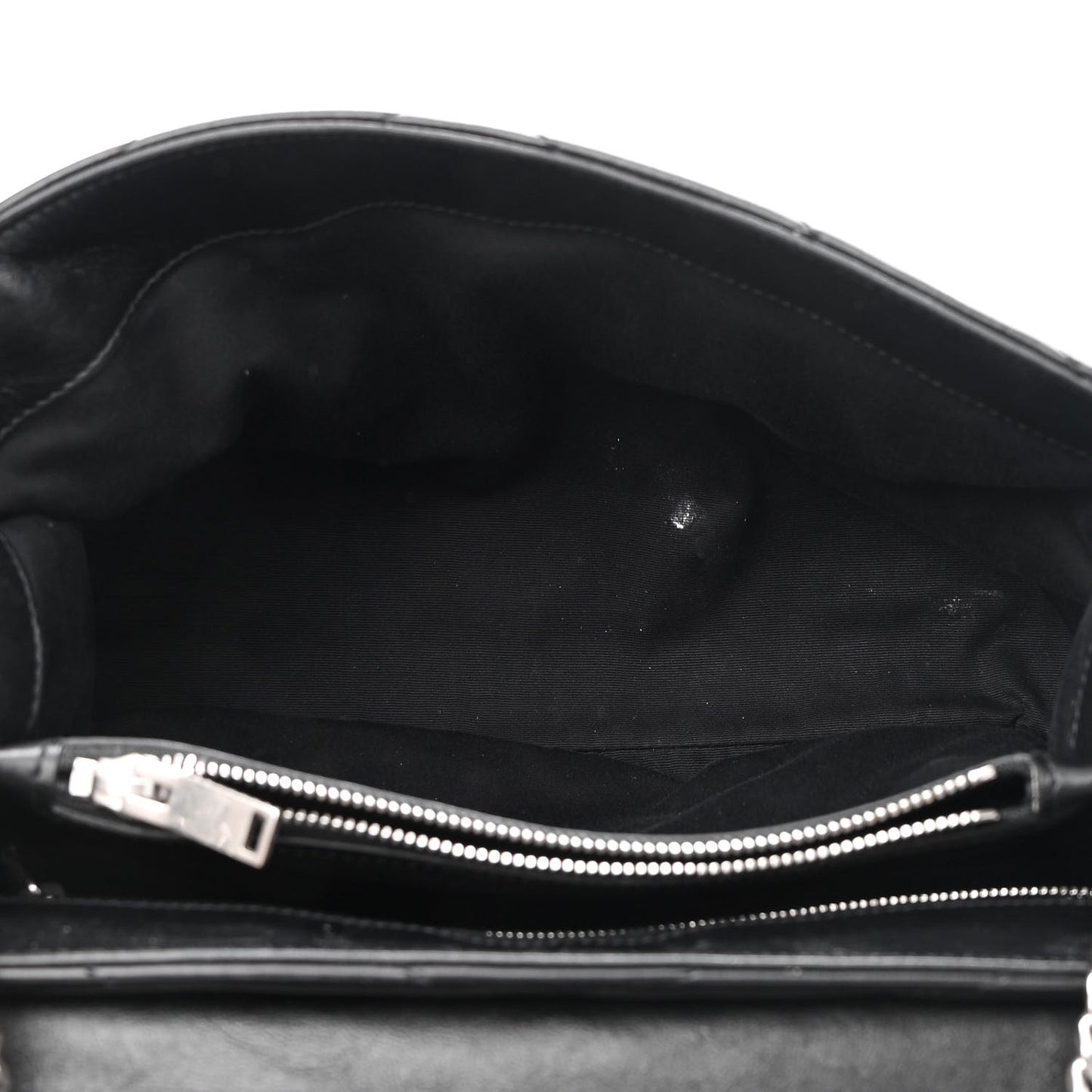 Calfskin Y Quilted Monogram Medium Loulou Chain Satchel Black