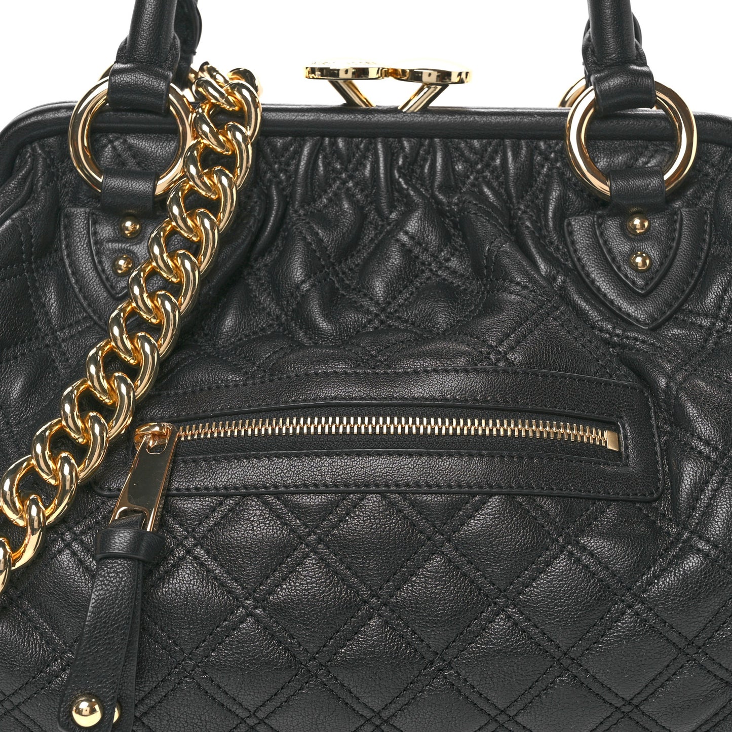 Calfskin Quilted Stam Black