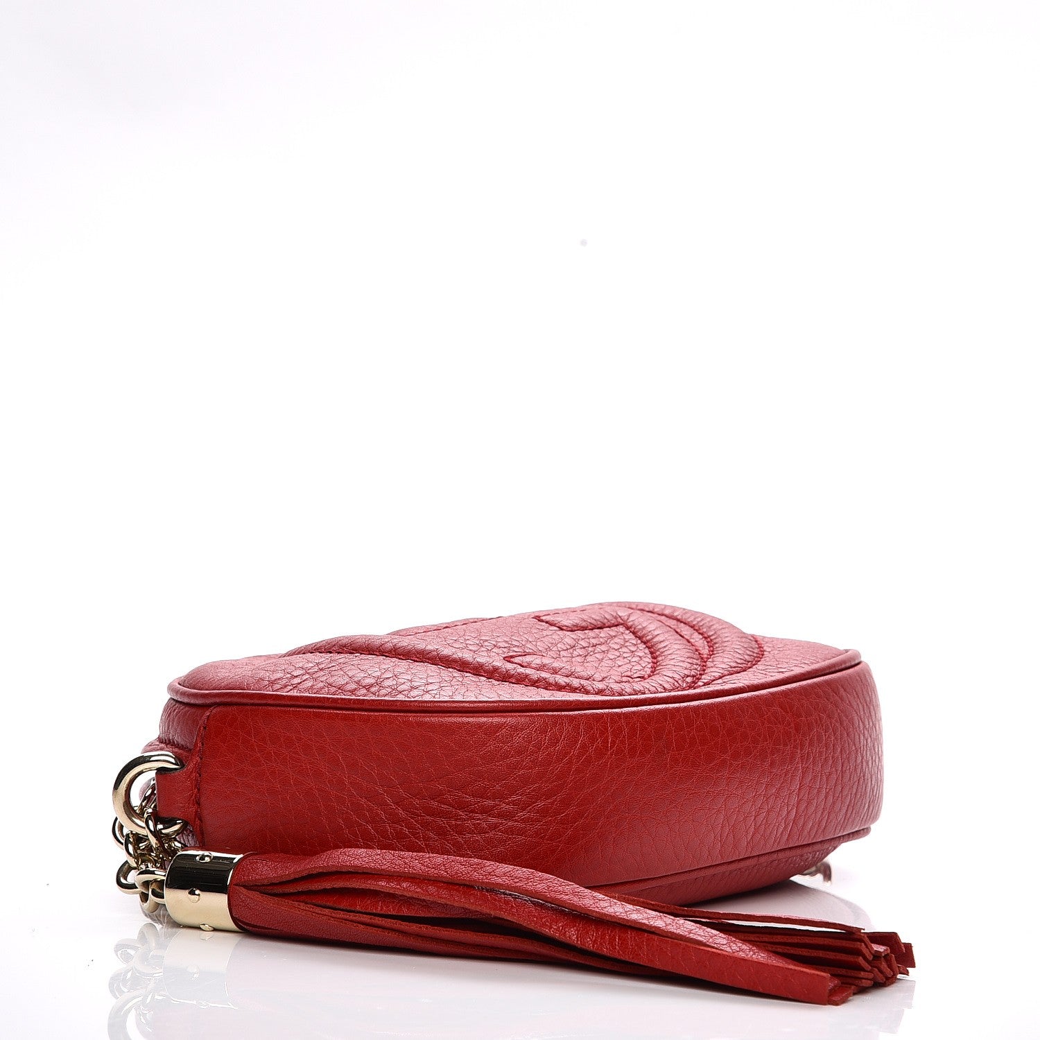 Gucci Pebbled Calfskin Mini Soho Chain Bag Tabasco Red 4 of 7