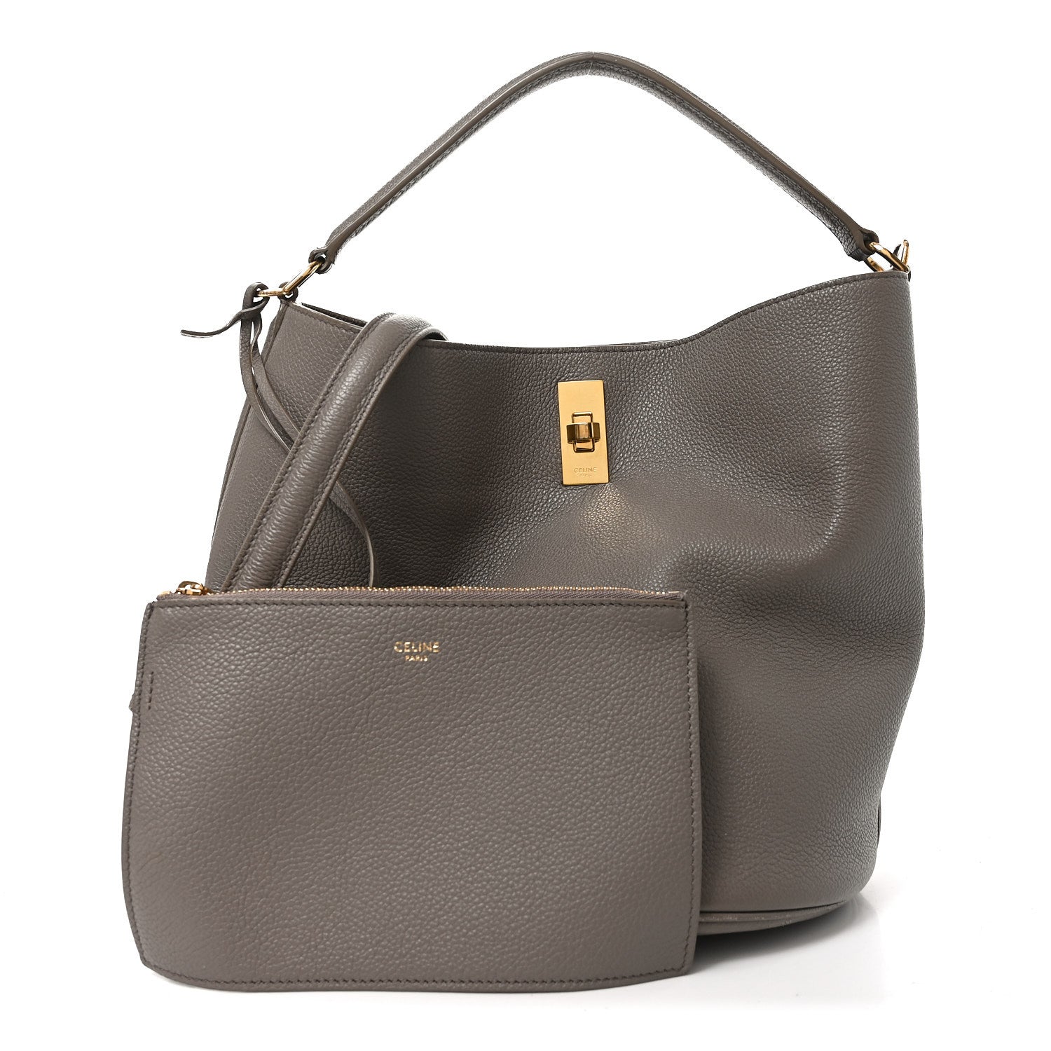 Celine Supple Grained Calfskin Bucket 16 Bag Pebble 3 of 11