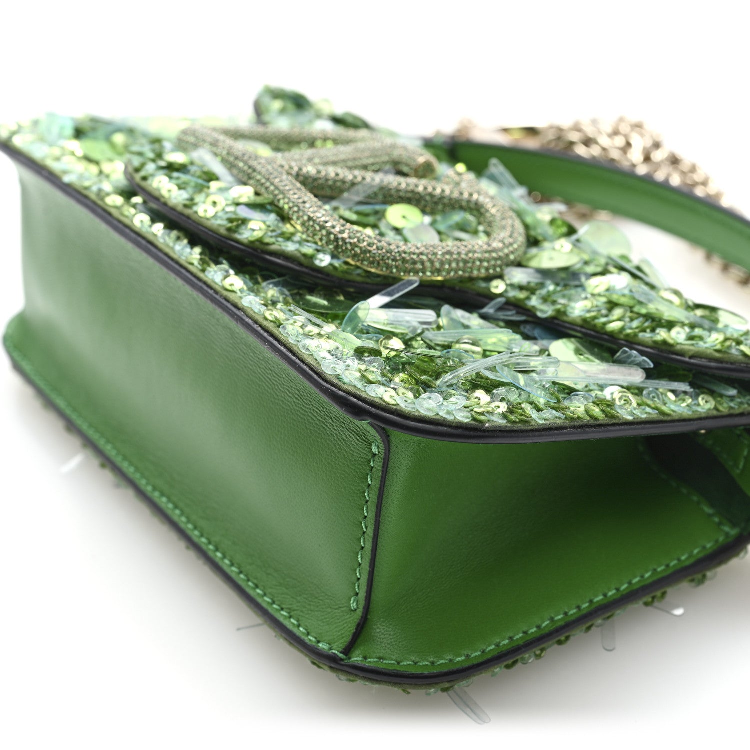 Valentino Garavani Sequin Crystal Vlogo Embroidered Small Loco Shoulder Bag Multicolor 9 of 9