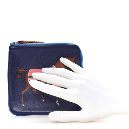 Hermes Swift Couverture Nouvelle Carre Pocket Pouch Bleu Encre Rose D'Ete 2 of 7