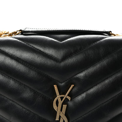 Saint Laurent Calfskin Y Quilted Monogram Medium Loulou Chain Satchel Black 7 of 9