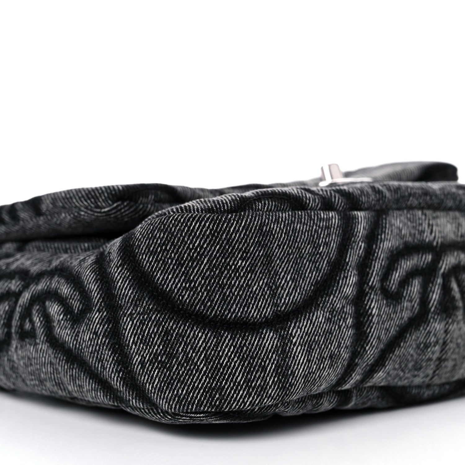 Chanel Denim Embossed CC Logo Print Mini Single Flap Black 8 of 10