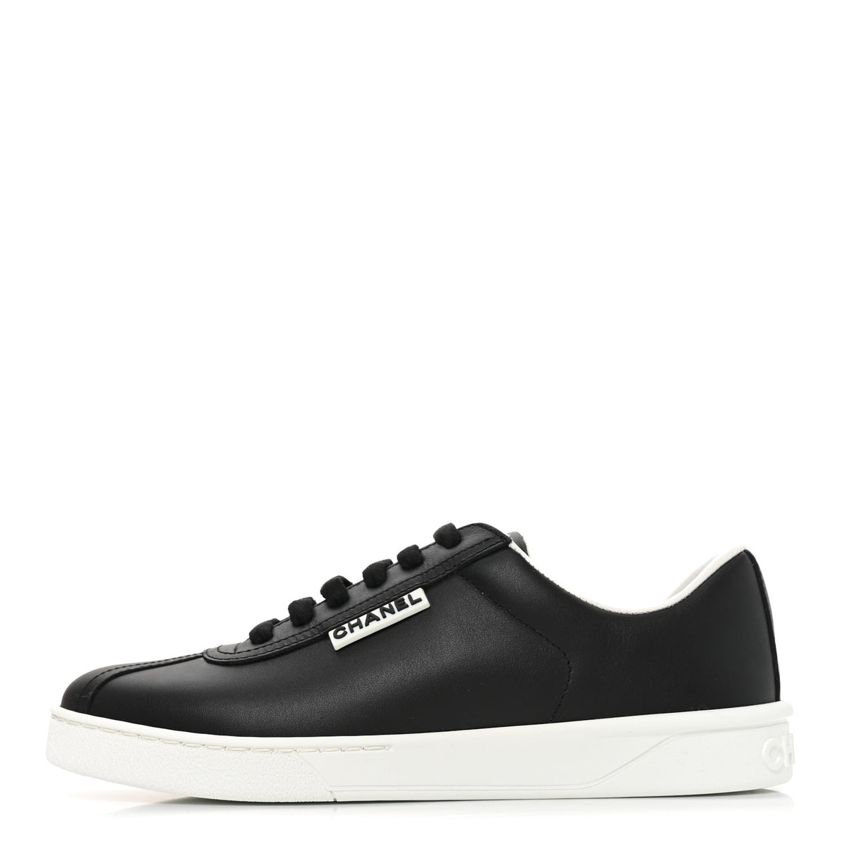 Chanel Calfskin CC Womens Sneakers 36 Black 1 of 9