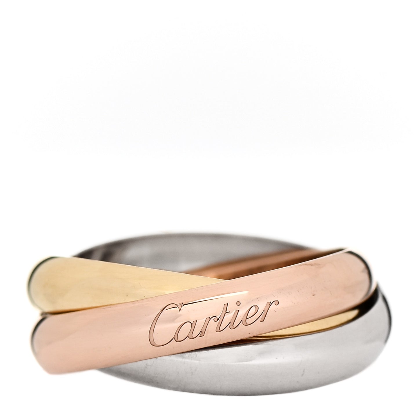 18K Pink Yellow White Gold Classic Trinity Ring 54 6.75