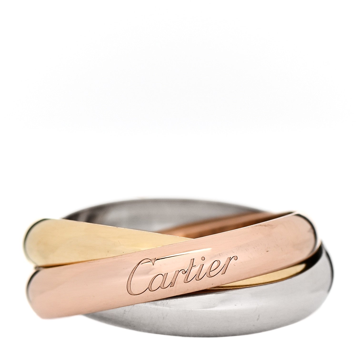 Cartier 18K Pink Yellow White Gold Classic Trinity Ring 54 6.75 1 of 5