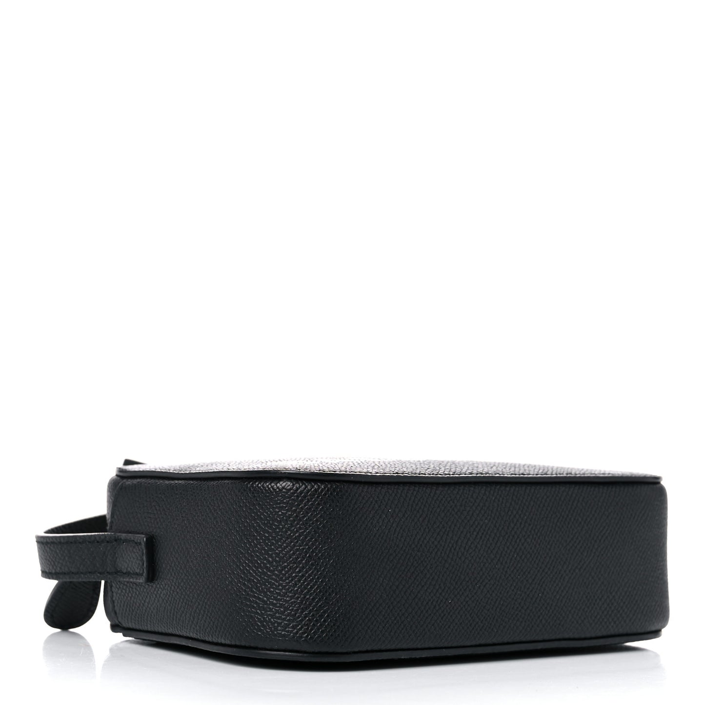 Signature Grained Calfskin Logo XS Ville Camera Bag Black White